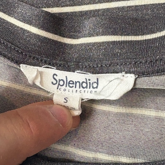 Splendid collection sleeveless grey and white modal tee T-shirt size small - Picture 2 of 14